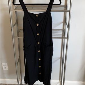 Black button up tank dress